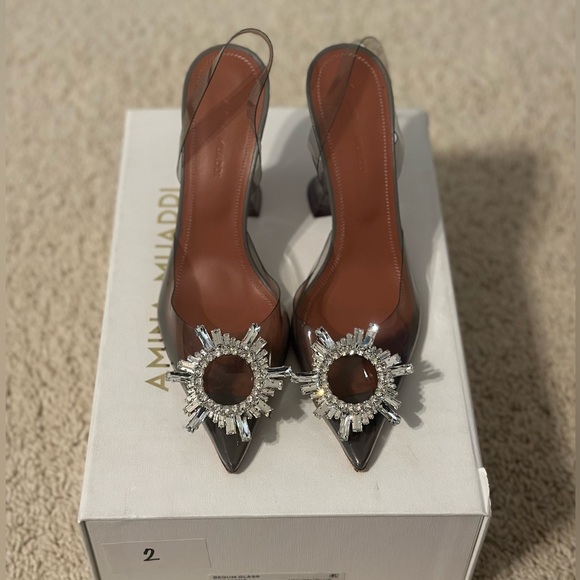 Amina Muaddi Begum Glass Slingback Pumps
